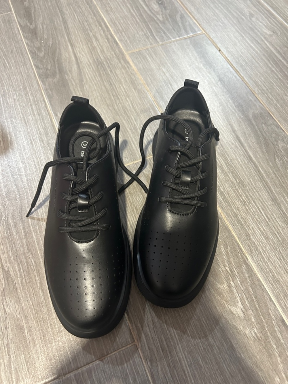 Men's Black Lace-Up Derby with Perforated Toe